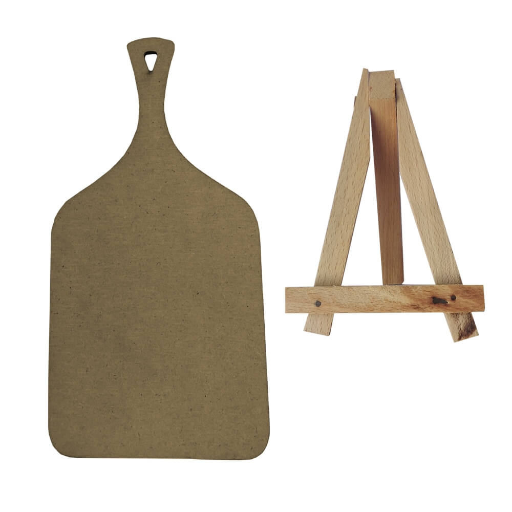 MDF Chopping Board and Wooden Easel 1 Set